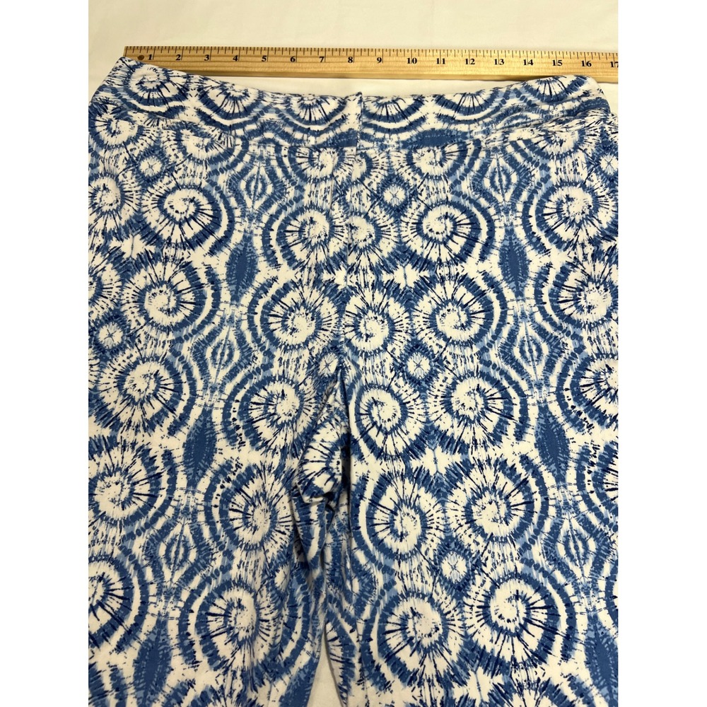 Ruby Rd Crop Pants Womens 12 Blue Tie Dye Swirl Stretch Cotton Casual Summer D01 - Picture 5 of 10
